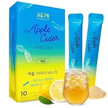 Ssanggye Apple Cider Vinegar - Lemon | 5g x 10 Sticks total 1.76oz | Sugar-Free Vinegar Drink Powder Beverage, Ready to Daily Drink | Individual Packets Single Serve Sachets for On-The-Go