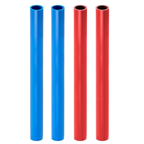 SUPPLYGIANT 1/2" x 4 Ft PEX-B Tube Stick, Pack of 2 Red and 2 Blue Pex Tubing for Potable Water Line Hot Water Plumbing, for Indoor/Outdoor Use