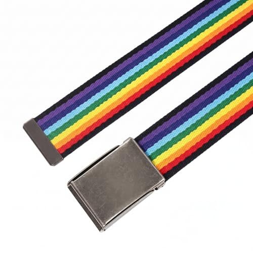 Image of Mile High Life Canvas Web Belt | Cut to Fit Up to 52 inch | Flip-Top Matte Silver Nickel Buckle 12 Colors