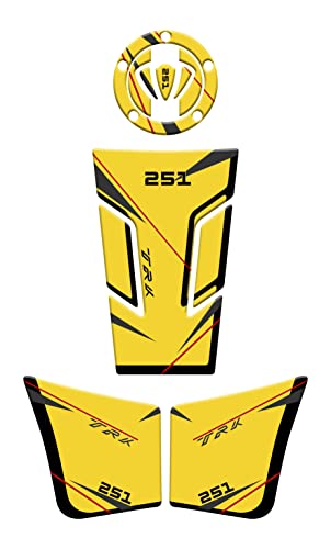 Autocollant résine 3D Benelli TRK 251 kit protection réservoir jaune