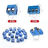 YIXISI 100 Sztuk Uniwersalny Zestaw Płytki Drukowanej, Rozstaw 5mm 2-Pinowe I 3-Pinowe Złącze Śrubowe do Montażu na PCB Dla Arduino (80 2-Pinowe, 20 3-Pinowe)