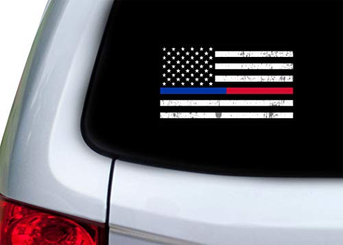 Thin Blue Line And Red Line Lives Matter Flag Car Decal Bumper Sticker Support Law Enforcement Police Officers And Firefighter Flags #TOP3
