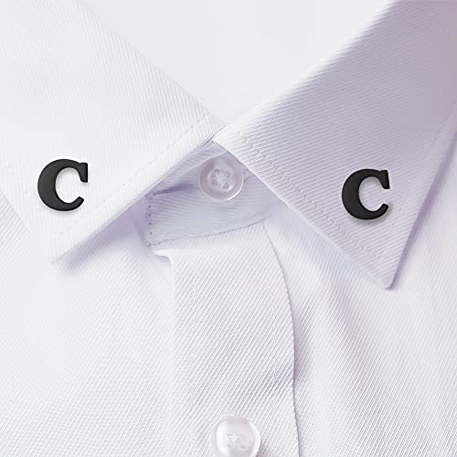 Image of HONEY BEAR Initial Alphabet Letter Lapel Pins Collar Badge Brooches for Mens /Womens Shirt Dress Decoration Black