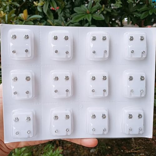 1 Box Trafitto Orecchini Bianchi Colori Ear Studs Per Piercing Tatuaggi Gun Per L'orecchino Di Sostituzione Donne - 4