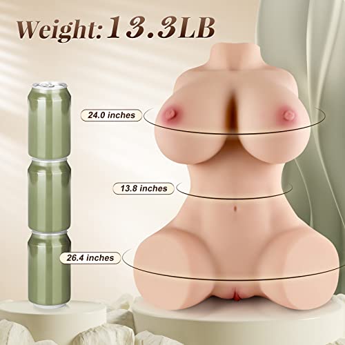 Sex Doll For Men Male Masturbator - 13.3Lb Life-Size Male Masturbators Sex Toys Torso With 3D Textured Pussy And Anal Channel Soft Boobs, Mens Adult Toys Sex Dolls Pocket Pussy (9.1X14.6X6.3 In) #TOP5