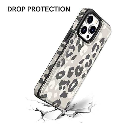 Delidigi Compatible With Iphone 13 Pro Max Case Wallet With Card Holder, Flip Pu Leather Built-In Card Slots, Kickstand And Shockproof Case For Iphone 13 Pro Max 6.7 Inch Women Men (Grey Leopard) #TOP5