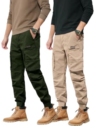 Image of Leriya Fashion Men's Cargo Pants with Pockets | Cotton Joggers for Men | 6 Pocket Jeans Pant | Casual Trousers for Men | Comfortable Casual Workwear Joggers