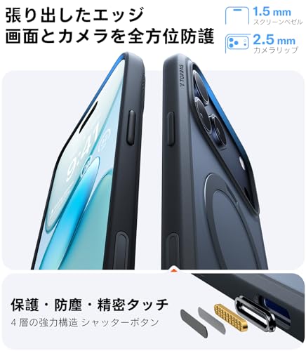 undefined TORRAS iPhone 17 Pro Max 用 ケース【多機能一体・360°新定点回転スタンド】 Magsafe対応 【Ostand Q3 Spin】高耐久性 耐衝撃 ゼンマイ式スタンド リング マグネット搭載 急速充電対応 指紋防止 ブラック の商品画像 6