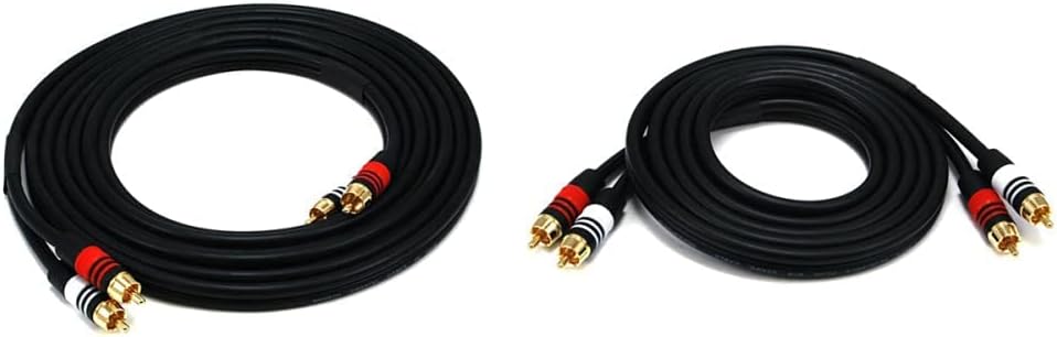 Monoprice Premium Two-Channel Audio Cable - 6 Feet - Black | 2 RCA Plug to 2 RCA Plug 22AWG, Male to Male : Everything Else