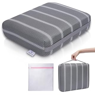 Hot Tub Cushion Pillow for Indoor or Outdoor Use, 16 x 12 x 4.3 Inche Weighted Spa Pillow with Washable 4D Mesh Cover & Non-Slip Micro Dot Bottom, Hot Tub Accessories for Adults,Quick Dry, Grey
