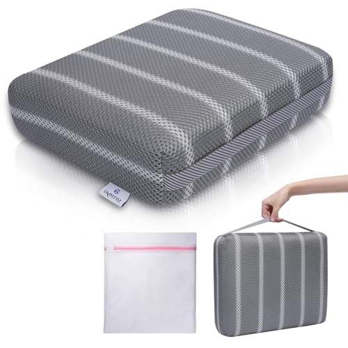 Hot Tub Cushion Pillow for Indoor or Outdoor Use, 16 x 12 x 4.3 Inche Weighted Spa Pillow with Washable 4D Mesh Cover & Non-Slip Micro Dot Bottom, Hot Tub Accessories for Adults,Quick Dry, Grey