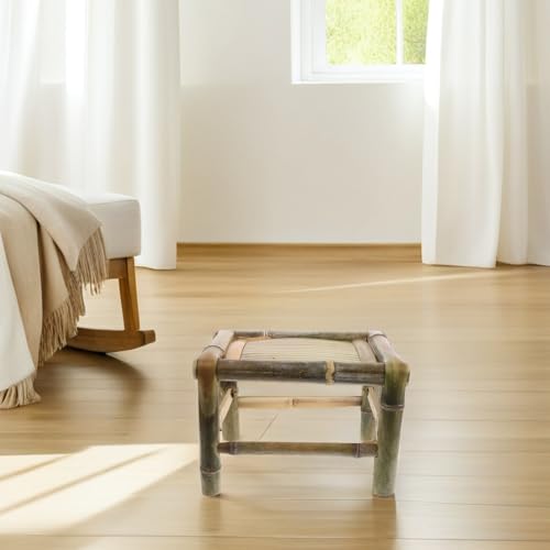 Tabouret bambou naturel chaise basse intérieure et balcon portable
