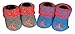 Jordan Baby Boys' Booties - 2 pk (0-6 Months, Grey/Orange/Blue)