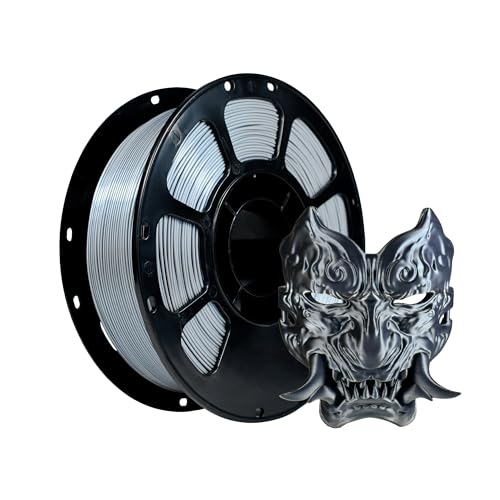 Image of iBOSS Silk PLA Plus Filament 1.75mm Dual Color Black Silver 1KG, Shiny 3D Printer Filament Dimensional Accuracy + /- 0.05mm, 1kg Spool(2.2lbs) Fits for Most FDM 3D Printers(Silk Black Silver)