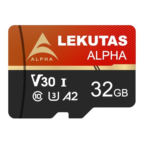 LEKUTAS 32GB Micro SD�J�[�h microSDXC TF�J�[�h UHS-I �t���b�V���������[�J�[�h �����ǂݎ�葬�x80MB/�b C10 U3 A2 V30 �t��HD & 4K UHD�r�f�I�^��p