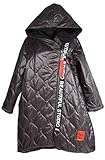  Grisodonna Style Damen Lagenlook Ballon Kapuze lang Steppmantel Mantel Steppjacke Parka 40 42 44 46 48 L XL XXL 3XL Coat Winter Übergang Jacke Schwarz Oversize Übergröße (42)