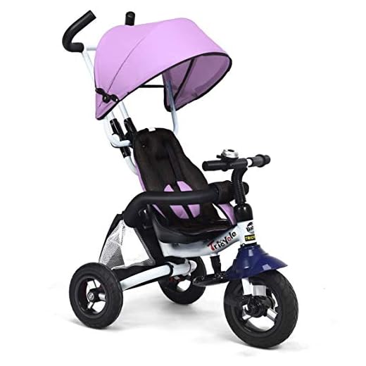 HONEY JOY Baby Tricycle, 6 in 1 Kids Foldable Trike Storller, Toddler Bike with Parent Handle, Detachable Guardrail, Adjustable Canopy, Safety Harness, Shock-Absorbing Wheels