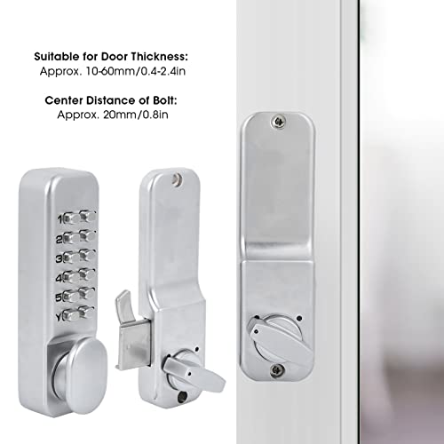 Image of Keyless Sliding Door Lock,1 to 11 Digits Mechanical Combination Lock, 10‑60mm Sliding Door Keypad Lock,Keypad Deadbolt Door Lock for Kitchen Office Balcony