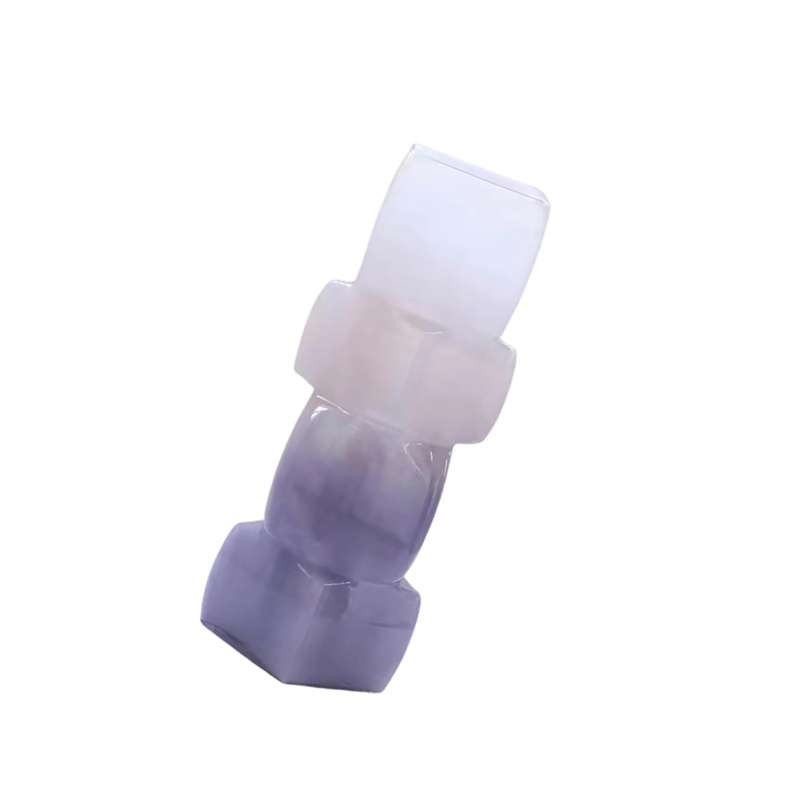 Glass Flower Vase for Tabletop Decor, Geometric Sculptural Accent for Floral Arrangements, Dry Arrangements, or Shelf Styling Floral Vessel Glass Bud Vase Shelf Centerpiece Square Profile Indoor Home