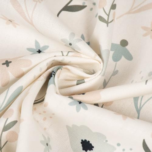 Nappe de table fleurs pastel menthe vanille 90x90cm SCHÖNER LEBEN - 6