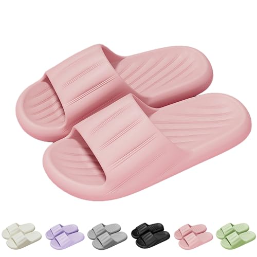 Zapatillas de baño para mujer y hombre, de EVA, muy suaves, antideslizantes, para verano, para interior, casa, antideslizantes, para ducha, para jardín, casa, Rosa., 36 EU