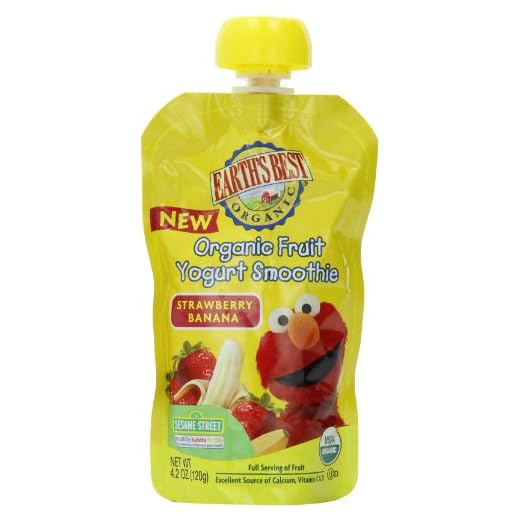 Earth's Best Sesame Street Fruit Yogurt Smoothies - Strawberry Banana - 4.2 oz - 6 pk