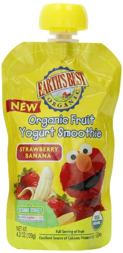 Earth's Best Sesame Street Fruit Yogurt Smoothies - Strawberry Banana - 4.2 oz - 6 pk image 4