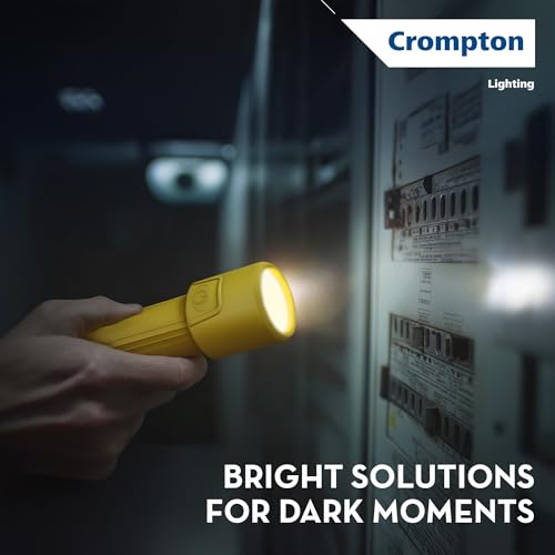 Image of Crompton Rakshak Ultra 4W LED Torch Light | Dual Mode Torch & Lantern | Rechargeable Li-Ion Battery | USB-C Fast Charging | Upto 11 Hours Backup | Compact Emergency Torch | 1 Year Warranty