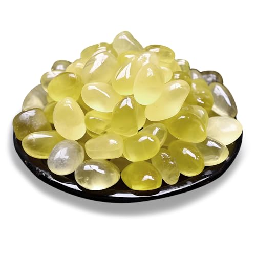 Image of Polished Citrine Crystals Quartz - 72 Pcs, 0.5 inch 10 oz Handpicked Tumbled Gemstones Rocks Jasper, Pebbles for Reiki, Chakra, Healing and Decoration