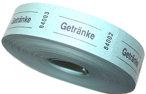 Bonrolle GETRÄNKE blau - 1000 perforierte Abrisse Cover