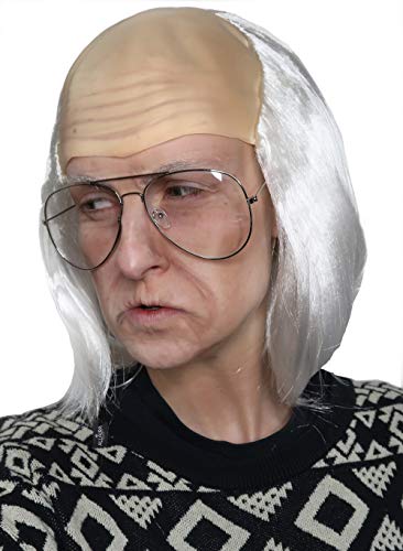 image for ALLAURA - Old Man Costume Albert Bald Wig - White Balding Cap Wigs Fra