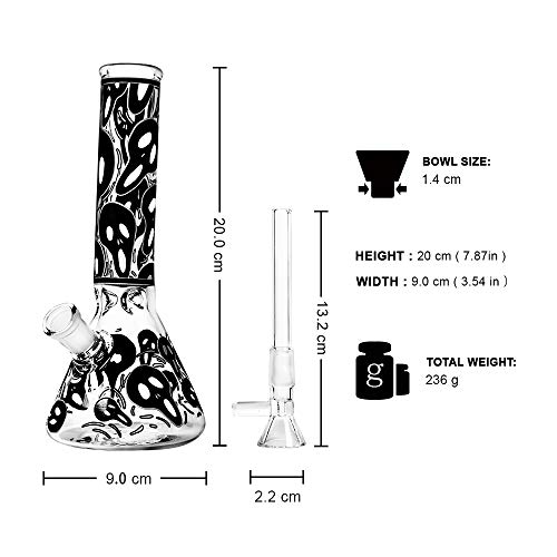 Horns Bee Glass Decorative Bottle 8 Inches Tall (Luminous)