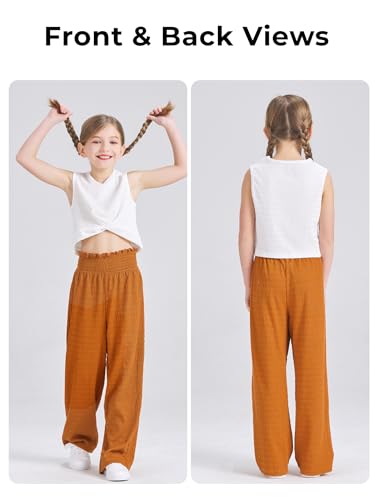 Image of Girls' Clothing Sets Sleeveless Bow Crop Top Wide Leg Linen Pants 2026 Summer Outfits Cute Kids Clothes