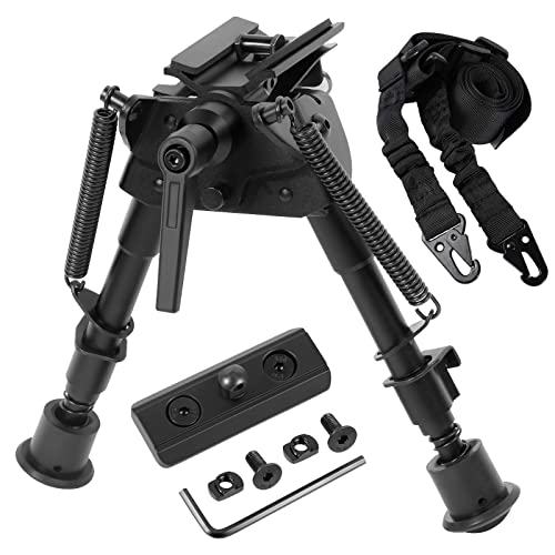Gogoku Bipod & Sling Combo with Sling Stud Bipod Adapter Pivot Bipod with S Lock Hunting 6 to 9 Inches Bipod