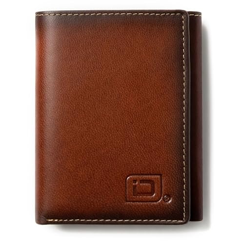 Image of ID Stronghold Extra Capacity Trifold Wallet for Men - RFID Blocking Genuine Leather Wallet (Antiqued Brown)