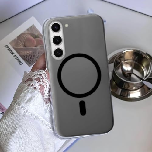 Image of Luxury Paper Thin Case Cover for Samsung Galaxy S23 5G | Matte Finish | Only Compatible with Wireless Magnetic Accessories | Compatible with magsafe | (Black)