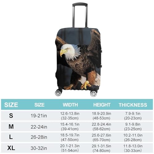 Travel Luggage Cover Elastic Suitcase Protector Anti-Scratch Washable Bald Eagle Luggage Sleeve Tsa Approved Carry on Covers Baggage Cover Fits 18-32 Inch Luggages2