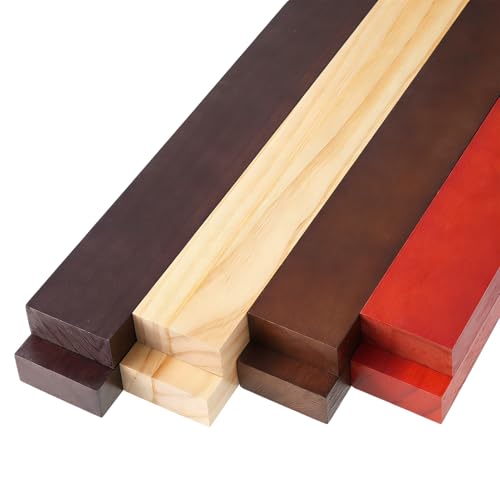 HFYZZ 8 Pack Exotic Hardwood Kit with Purpleheart Zebrawood Padauk Okoume Wood for Woodworking Cutting Boards Processing Wood Carving DIY Projects 3/4x 2 x 18
