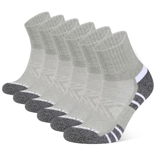 CLOSEMATE Mens Sports Quarter Ankle Socks Anti-Blister Cushioned Trainer Running Athletic Socks for Women Breathable Cotton Performance Walking Socks 6 Pairs(6 Grey, Size L) CLOSEMATE Mens Sports Quarter Ankle Socks Anti-Blister Cushioned Trainer Running Athletic Socks for Women Breathable Cotton Performance Walking Socks 6 Pairs(6 Grey, Size L)