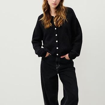 トップス OUAT 011- BLACK OFFICE CREWNECK CARDIGAN Amazon.com: AJELIFHL Women Long Sleeve Button Down Knit