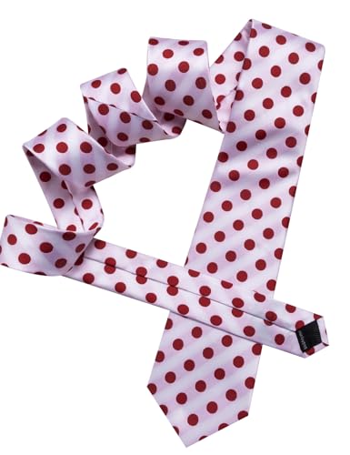 Image of Barry.Wang Ties for Men Silk Tie Sets Polka Dot Woven Necktie Pocket Square Cufflinks Business Wedding