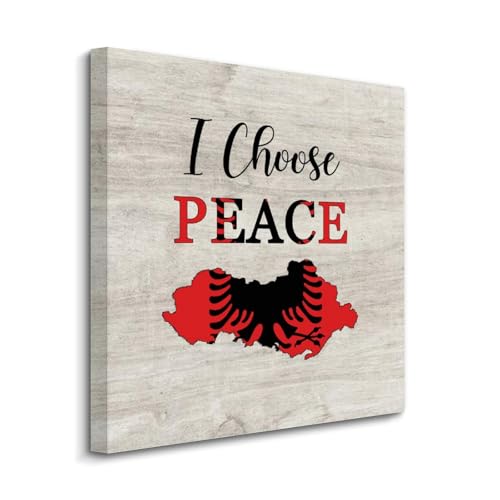 Lienzo impreso de Albania para decorar tu salón con la bandera y un mensaje de paz