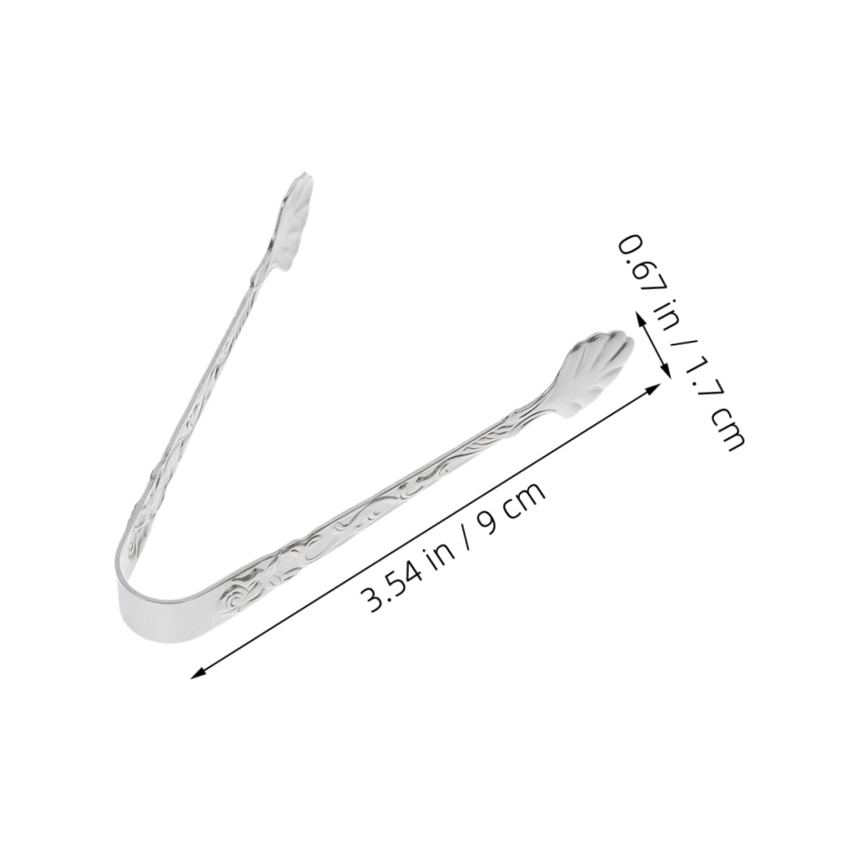 SOLUSTRE 3pcs Mini Stainless Steel Tongs for Ice Desserts and Appetizers Decorative Clips Embossed Design for Tea Parties and Gatherings