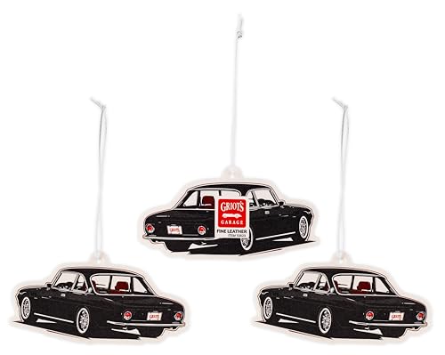 Griot's Garage Stinky-Be-Gone Hanging Air Freshener, Odor Remover, Car Scent for Garage, Closet, Laundry Rooms, Bathrooms, and More, 3 Pack, Fine Leather, 10823