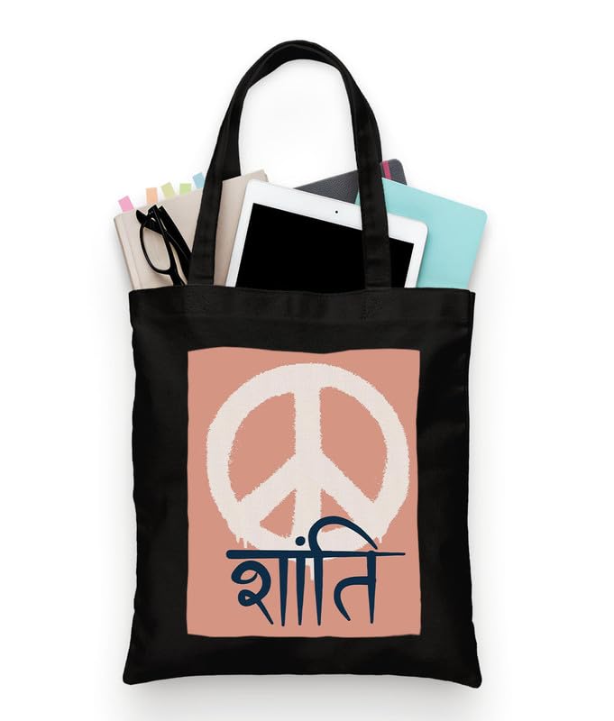 Image of Canvas Tote Bag for Women | Heavy Duty 15kg Capacity | Printed Shopping & Travel Bag with Zip