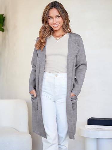 Image of ANRABESS Womens Cardigan Sweater Open Front Knit Long Coatigan Dressy Casual Jacket Coat 2026 Fall Outfits Classy Clothes
