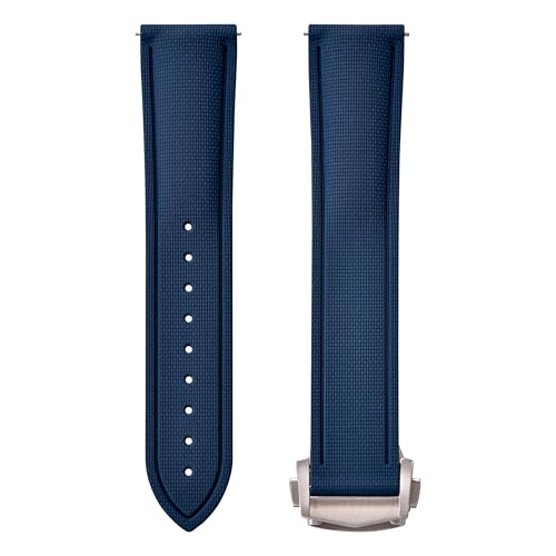 Image of WAMD Vector FKM Rubber Watch Strap 20mm 22mm - No Loop Deployment Clasp - Premium Fluoroelastomer Replacement Band.