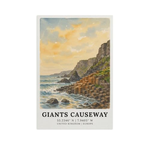 Décoration esthétique de chambre poster Chaussée des Géants pour murs vides 60x90