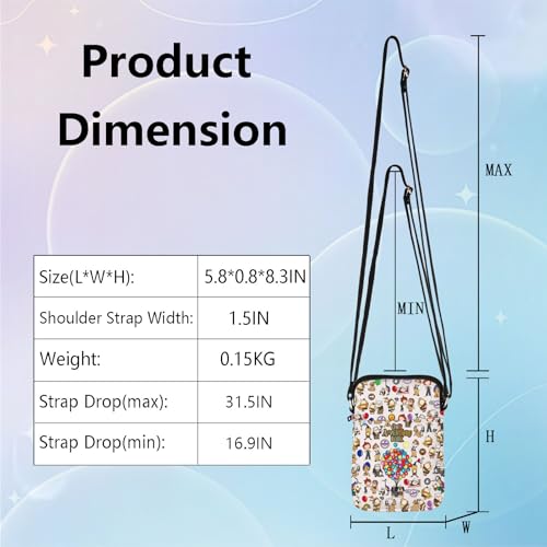 WSNANG Carl and Ellie Fans Crossbody Bag Flying House Balloon Travel Portable Small Bag Cartoon Movie Merchandise4