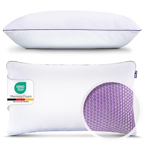 Mister Sandman Kopfkissen 40x80 cm – Ergonomisches Schlafkissen mit Memory Foam & innovativem Honeycomb GelFlex Grid – Für Seiten-, Rücken- & Bauchschläfer – Atmungsaktiv & Hypoallergen